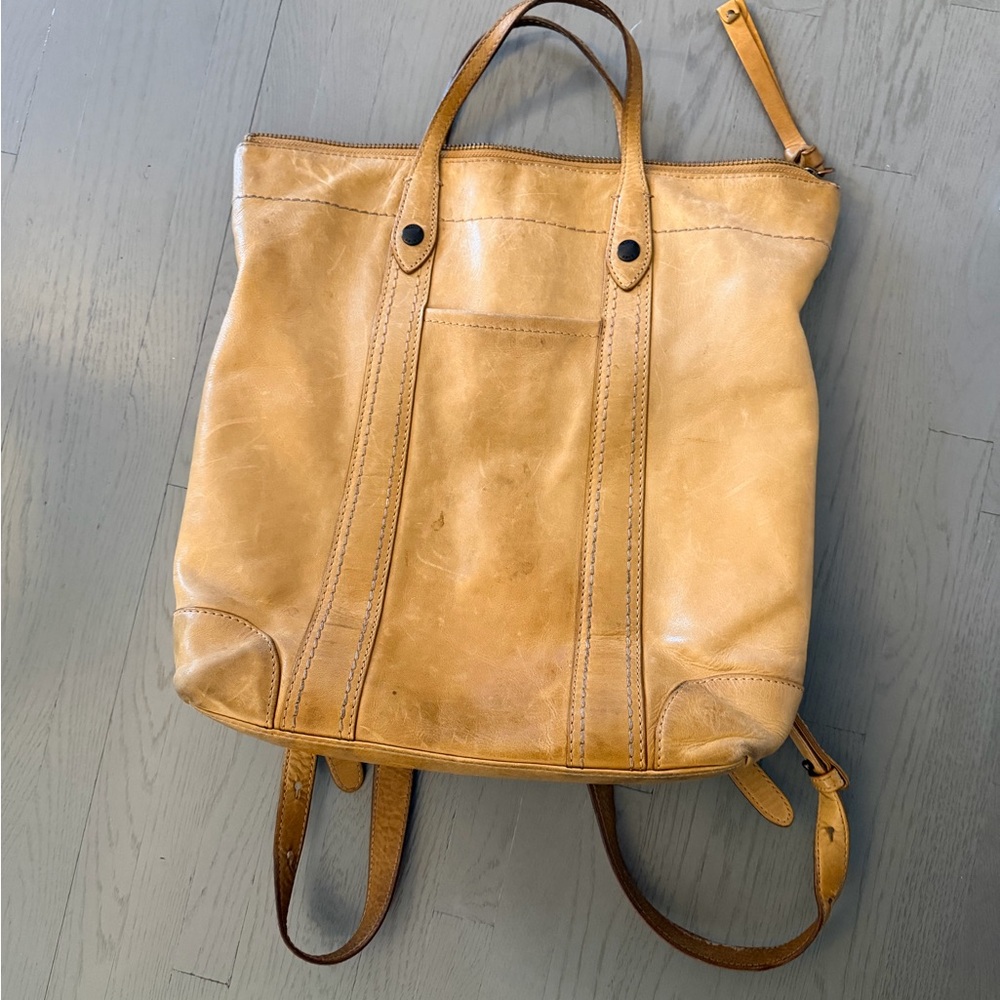 Frye Tan Leather Backpack